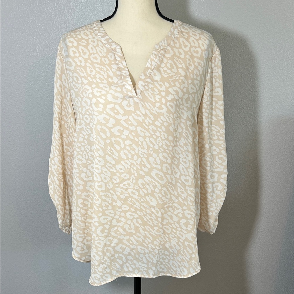Maurices Cream Animal Print Blouse
